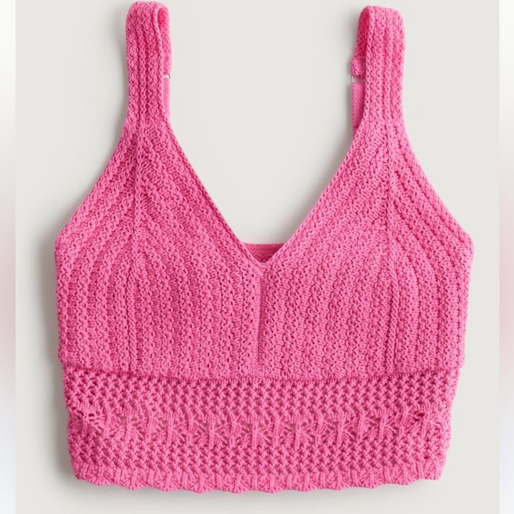 Hollister Pink Crochet Bralette